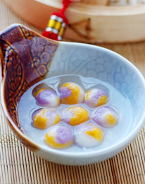 三色汤圆的做法